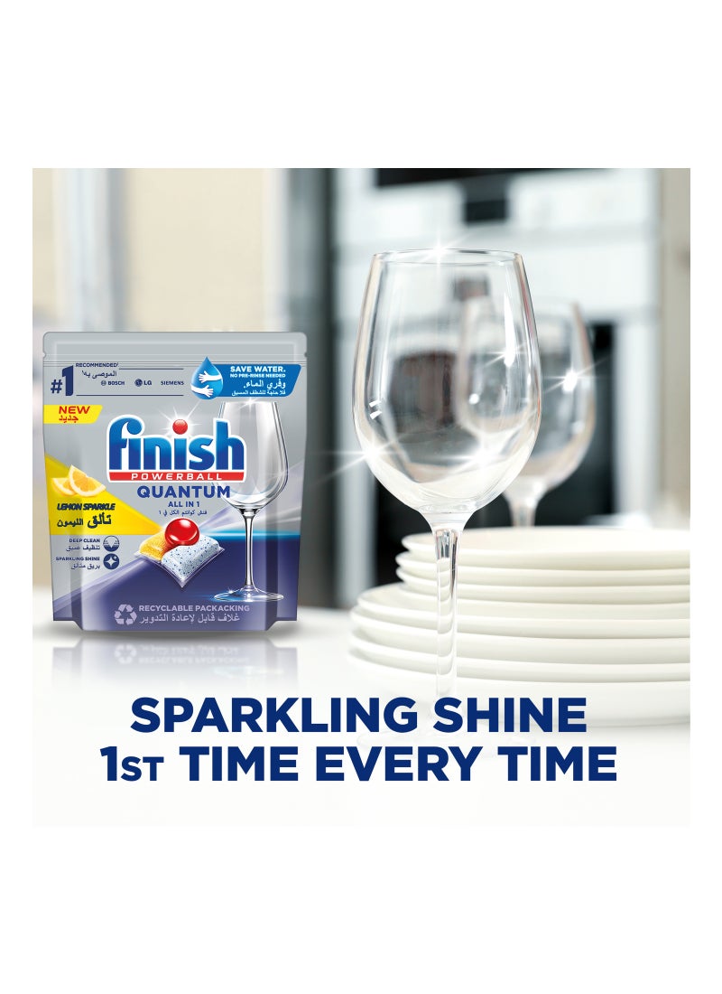 Finish Powerball Quantum Dishwasher Tablets Lemon Sparkle Scent 50 Tabs - Image 4